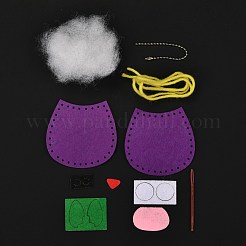 DIY Owl Non Woven Fabric Embroidery Keychain Kits&nbsp;DIY-F071-04