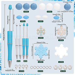 Christmas DIY Snowflake & Round Beadable Pen Making Kit&nbsp;DIY-SC0026-02