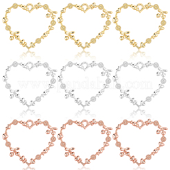24Pcs 3 Colors Rack Plating Alloy Open Back Bezel Pendants&nbsp;FIND-SC0019-24