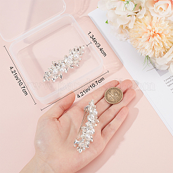 2Pcs Alloy with Glass Rhinestone Hair Barrettes&nbsp;OHAR-BBC0001-01