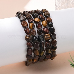 Natural Tiger Eye Bead Stretch Bracelets&nbsp;BJEW-K213-04
