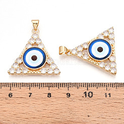 Brass Micro Pave Clear Cubic Zirconia Pendants for Women&nbsp;KK-T070-90A-02
