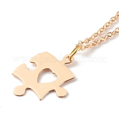 304 Stainless Steel Puzzle Piece Pendant Necklaces Sets&nbsp;NJEW-JN03516