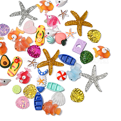 Ocean Theme Opaque Resin Cabochons&nbsp;RESI-CJC0012-06