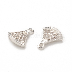 Brass Micro Pave Cubic Zirconia Charms&nbsp;KK-P228-38S