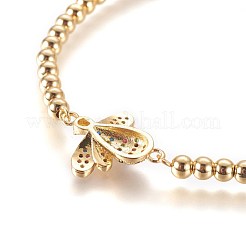 Adjustable Brass Cubic Zirconia Slider Bracelets&nbsp;BJEW-L652-11G
