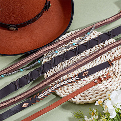 6Pcs 6 Styles Imitation Leather & Alloy Cowboy Hat Bands&nbsp;DIY-HY0003-06
