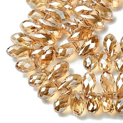 Transparent Electroplate Glass Beads Strands&nbsp;GLAA-K064-07A-PL01