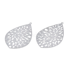 Non-Tarnish 201 Stainless Steel Filigree Big Pendants&nbsp;STAS-S118-050