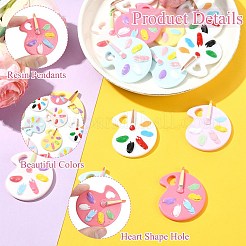 30Pcs 6 Colors Opaque Resin Pendants&nbsp;CRES-CJ0001-90