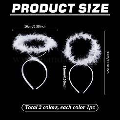 2Pcs 2 Colors Plastic Mesh Hair Band&nbsp;AJEW-PH0012-69