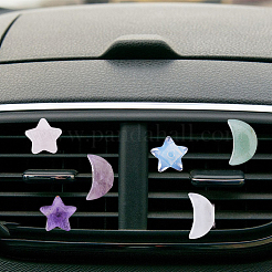 12Pcs 12 Styles Star with Moon Gemstone Car Air Vent Clips&nbsp;HJEW-FH00244