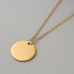 304 Stainless Steel Pendant Necklaces&nbsp;NJEW-WH0020-24G