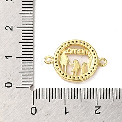 Brass Micro Pave Clear Cubic Zirconia Mama Connector Charms&nbsp;FIND-Z041-12C