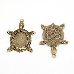 Alloy Pendant Cabochons Settings&nbsp;PALLOY-WH0079-89AB-RS