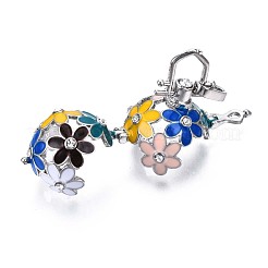 Rack Plating Brass Cage Pendants&nbsp;KK-Q402-10P-2A