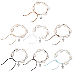 7Pcs 7 Colors Alloy Turtle Charm Bracelets&nbsp;BJEW-JB11758