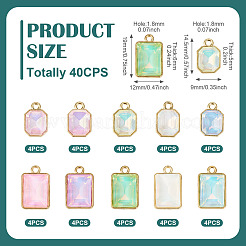 40Pcs 10 Styles Glass Charms&nbsp;GLAA-TA0003-63