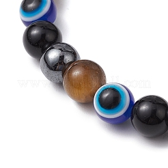 Round Gemstone Beaded Stretch Bracelets&nbsp;BJEW-JB11005