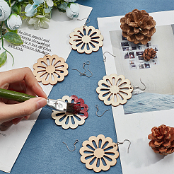 DIY Wooden Dangle Earring Making Kits&nbsp;DIY-FH0002-81