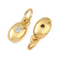Brass Micro Pave Clear Cubic Zirconia Charms&nbsp;KK-F941-22G