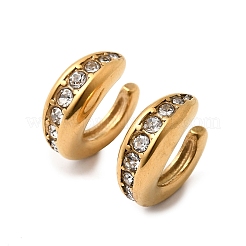 304 Stainless Steel Rhinestone Cuff Earrings for Women&nbsp;EJEW-A165-01G