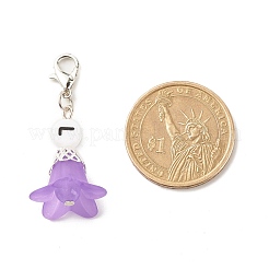 Frosted Flower Transparent Acrylic Pendant Decoration&nbsp;HJEW-JM00628-01