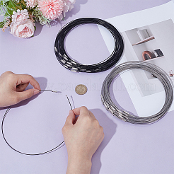 80Pcs 2 Colors Stainless Steel Wire Necklace Cord DIY Jewelry Making&nbsp;TWIR-UN0001-17