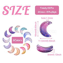 108Pcs 6 Colors Transparent Glass Charms&nbsp;GLAA-BT0001-04