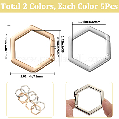 10Pcs 2 Colors Zinc Alloy Spring Gate Rings&nbsp;FIND-SP0004-34A