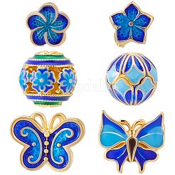 12Pcs 12 Styles Handmade Cloisonne Beads&nbsp;CLB-BBC0001-01
