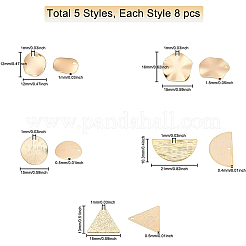 40Pcs 5 Style Brass Pendants&nbsp;KK-BC0002-10G