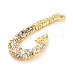 Brass Micro Pave Cubic Zirconia Pendants&nbsp;KK-L229-064G