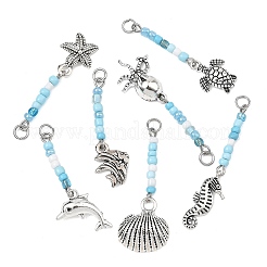 14Pcs 7 Styles Tibetan Style Alloy Pendants&nbsp;PALLOY-JF05666