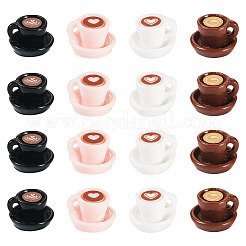 40Pcs 4 Colors Resin Coffee Miniature Ornaments&nbsp;FIND-TA0006-60