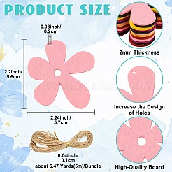 20Pcs 4 Colors Wood Big Pendants&nbsp;WOOD-YW0002-05