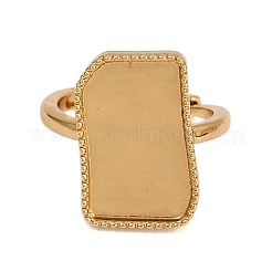 Rectangle Brass Adjustable Ring Components&nbsp;KK-Z122-20G
