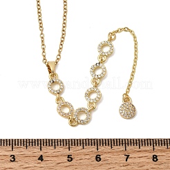 Brass Micro Pave Clear Cubic Zirconia Geometric Pendant Y Tassel Necklaces&nbsp;NJEW-P350-01B-G