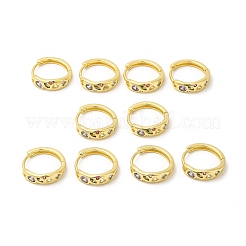Cubic Zirconia Star & Heart Geometry Hoop Earrings&nbsp;EJEW-E270-32G