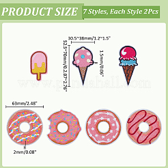 14Pcs 7 Styles Computerized Embroidery Polyester Iron on/Sew on Patches&nbsp;PATC-WR0001-26