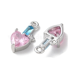 Brass Micro Pave Cubic Zirconia Charms&nbsp;KK-F872-22P