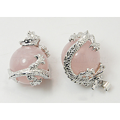 Natural Rose Quartz Pendants&nbsp;G-H1527-6