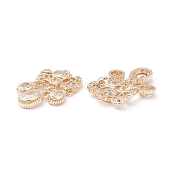 Brass Micro Pave Clear Cubic Zirconia Pendants&nbsp;KK-K259-03LCG