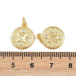 Brass Micro Pave Cubic Zirconia Pendants&nbsp;KK-A269-18G