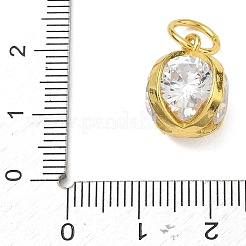 Brass Micro Pave Clear Cubic Zirconia Pendants&nbsp;CU-CBABB5B-07G