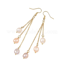 Natural Cultured Freshwater Pearl Tassel Dangle Earrings&nbsp;EJEW-JE07381-02