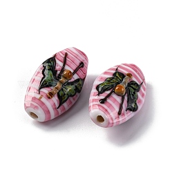 Oval Handmade Lampwork Beads &nbsp;LAMP-G137-D07