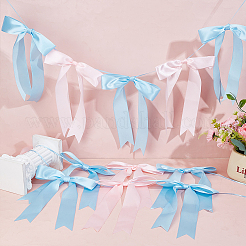 Polyester Bowknot Hanging Banner&nbsp;OFST-WH0004-121A