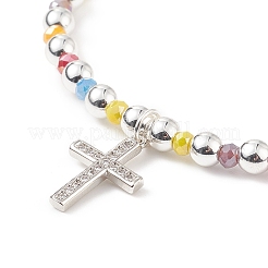 4Pcs 4 Color Glass & Synthetic Hematite Round Beaded Stretch Bracelets Set&nbsp;BJEW-JB08944