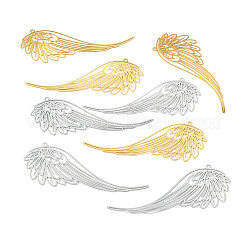 8Pcs 2 Colors Brass Filigree Big Pendants&nbsp;KKC-TA0001-07